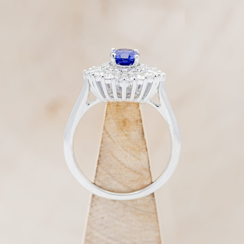 "TALA" - OVAL LAB-GROWN SAPPHIRE ENGAGEMENT RING WITH DIAMOND ACCENTS