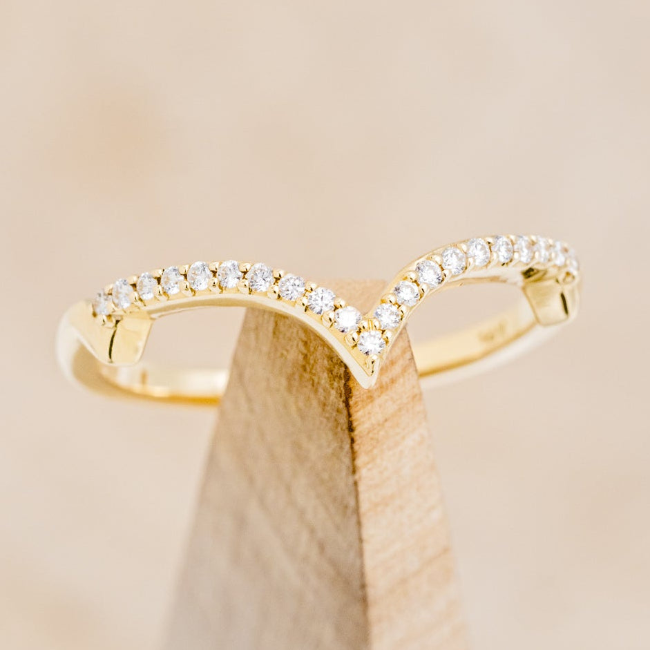 "PERSEPHONE" - BRIDAL SUITE - MARQUISE-CUT MOZAMBIQUE GARNET ENGAGEMENT RING WITH DIAMOND ACCENTS & TWO DIAMOND TRACERS-19