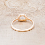 "SASI" - OVAL CABOCHON MOONSTONE ENGAGEMENT RING WITH DIAMOND ACCENTS