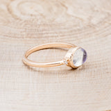 "SASI" - OVAL CABOCHON MOONSTONE ENGAGEMENT RING WITH DIAMOND ACCENTS