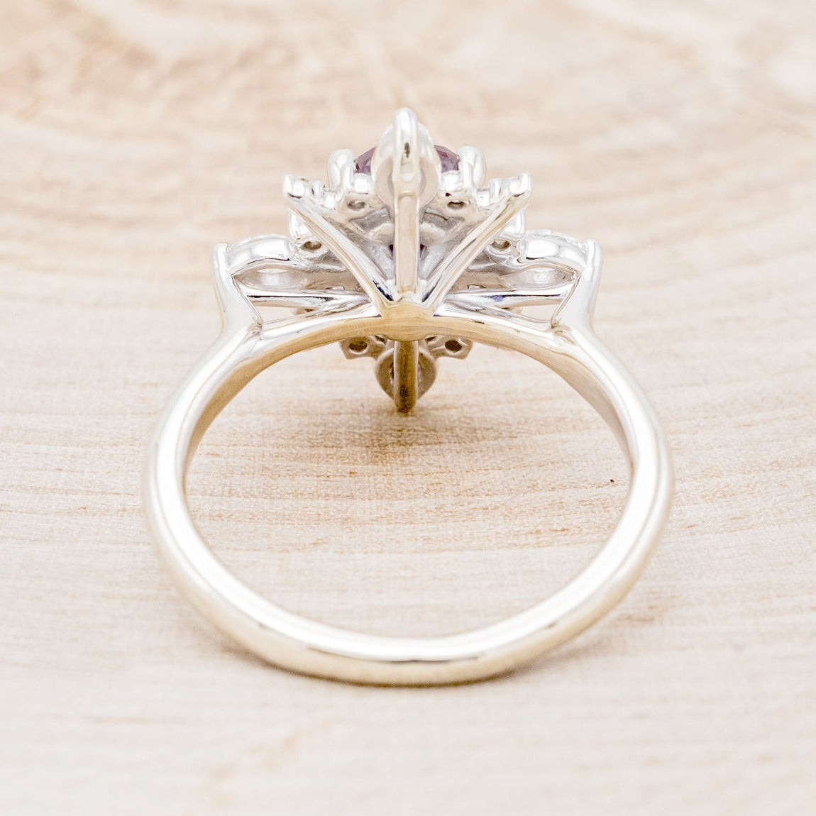 "AZALEA" - OVAL LAB-GROWN ALEXANDRITE ENGAGEMENT RING WITH DIAMOND HALO-5