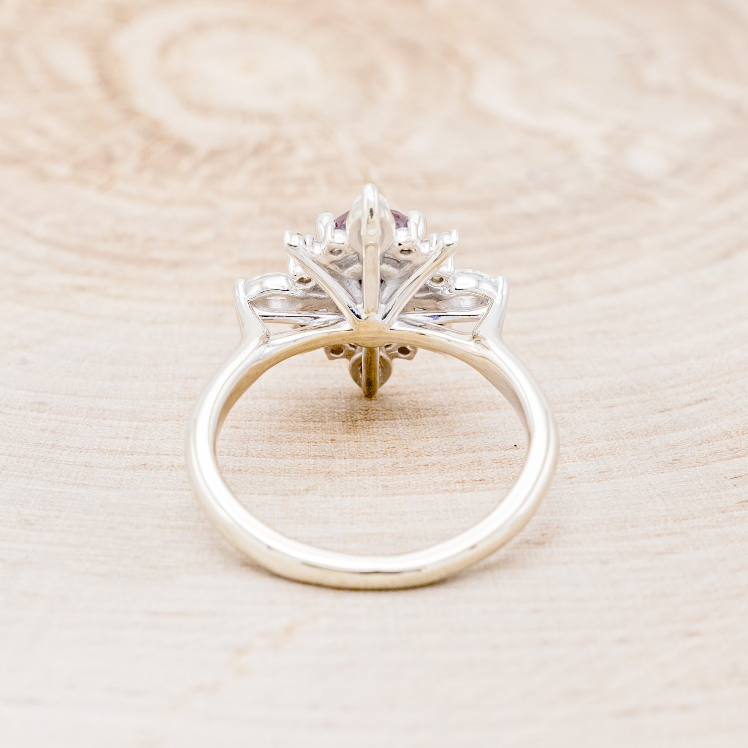 "AZALEA" - OVAL LAB-GROWN ALEXANDRITE ENGAGEMENT RING WITH DIAMOND HALO-5