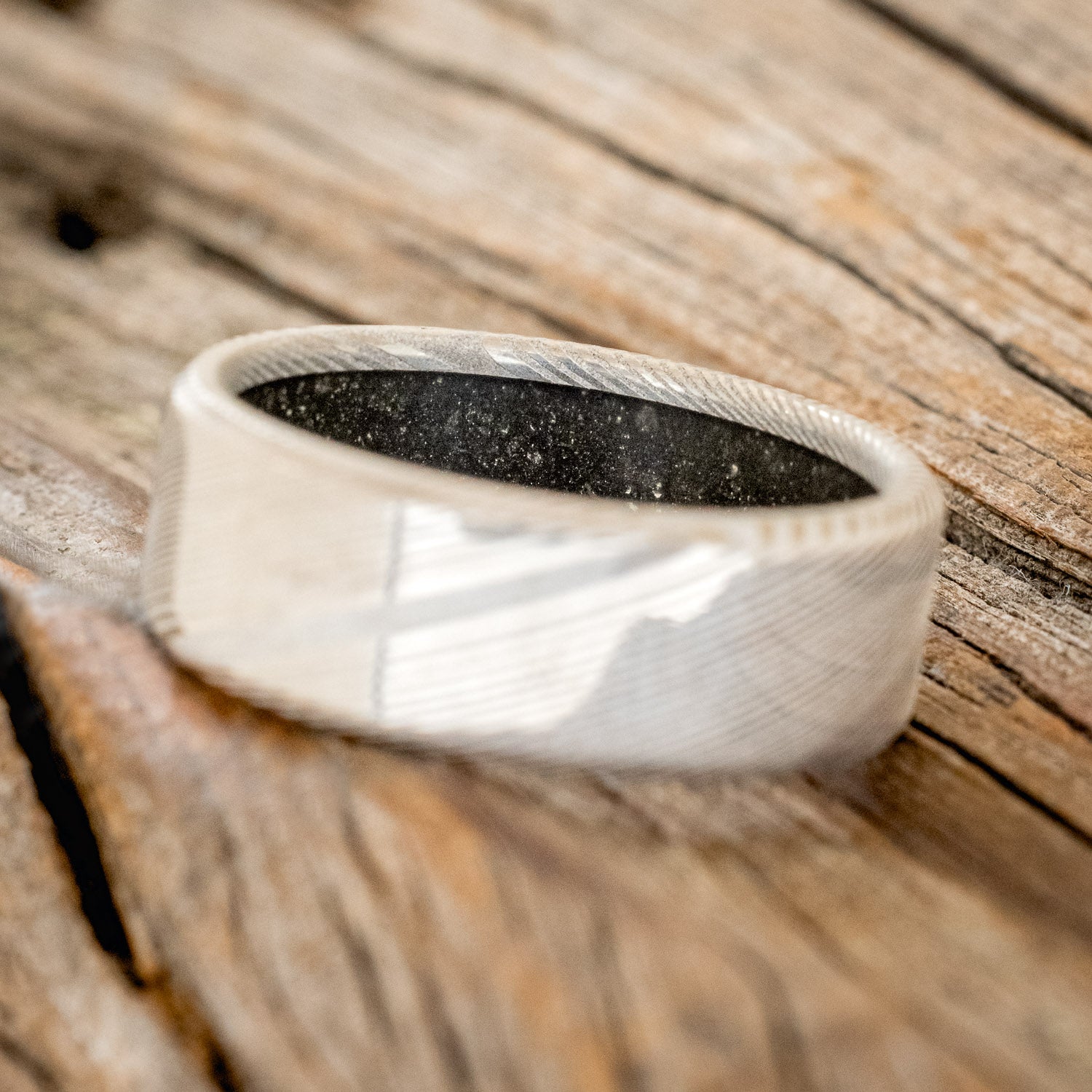 PYRITE LINED WEDDING BAND-11