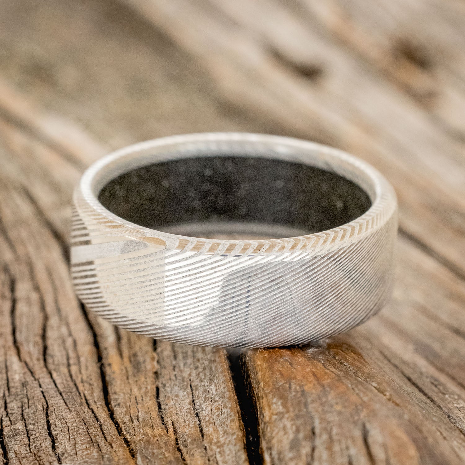 PYRITE LINED WEDDING BAND-12