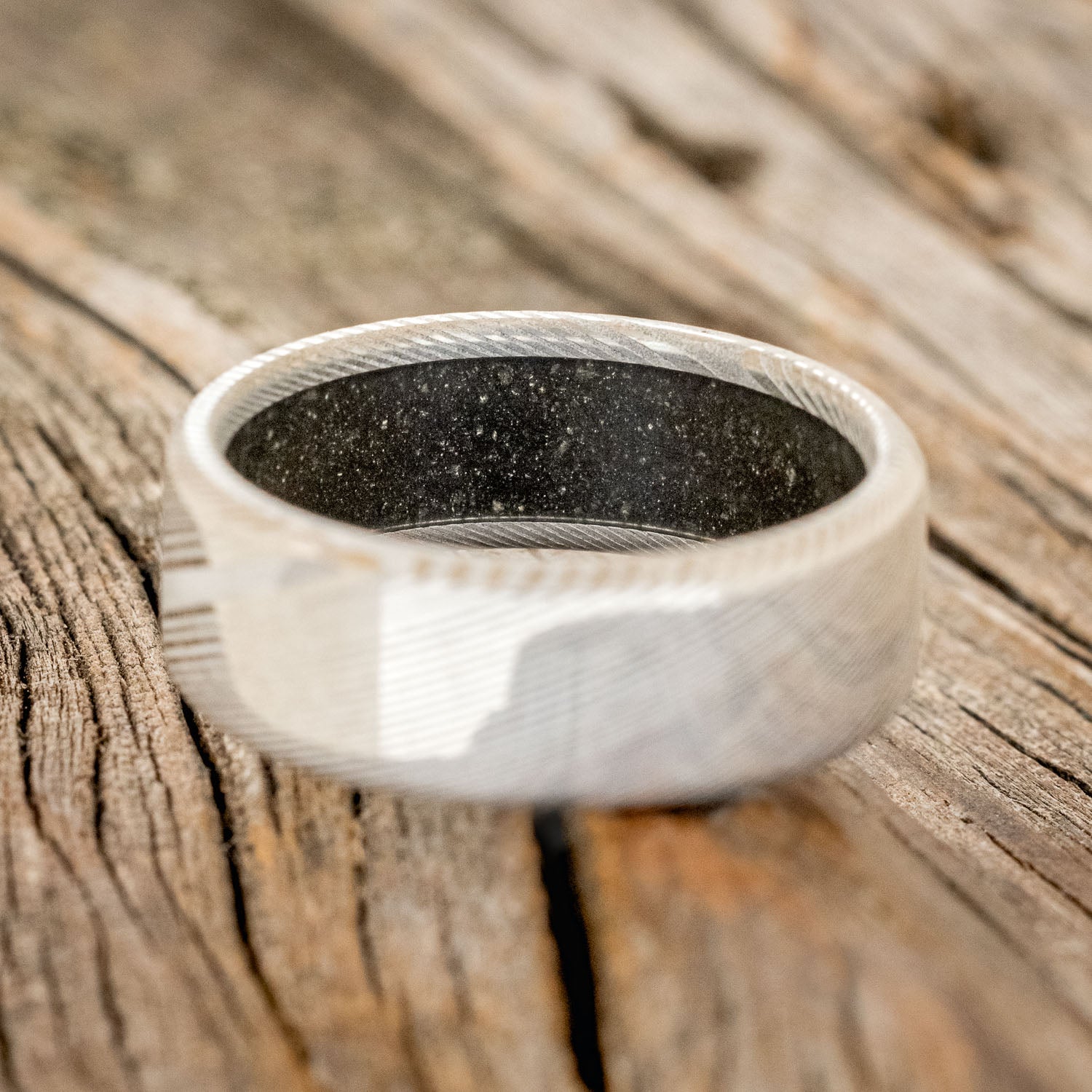 PYRITE LINED WEDDING BAND-9
