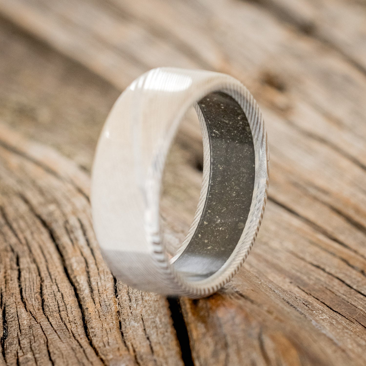 PYRITE LINED WEDDING BAND-10