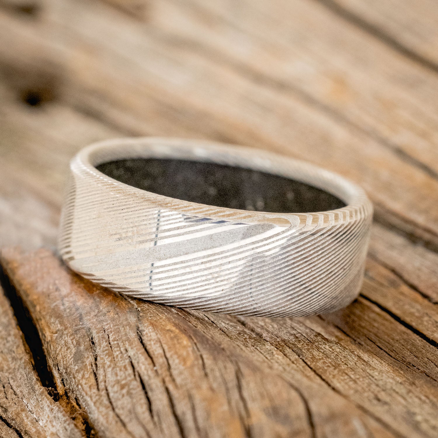PYRITE LINED WEDDING BAND-8