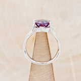 "ARTEMIS" - HEXAGON-CUT LAB-GROWN ALEXANDRITE ENGAGEMENT RING WITH DIAMOND ACCENTS