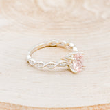 "NOUR" - OVAL MORGANITE ENGAGEMENT RING WITH DIAMOND ACCENTS