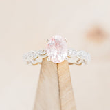 "NOUR" - OVAL MORGANITE ENGAGEMENT RING WITH DIAMOND ACCENTS
