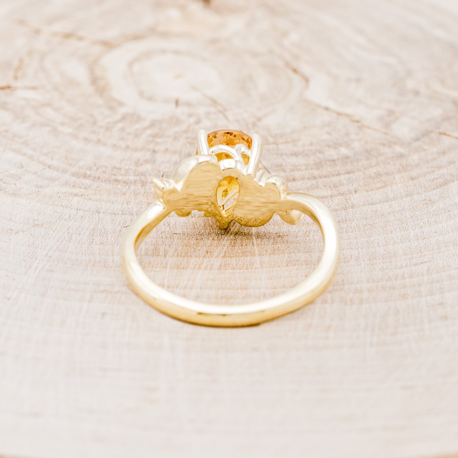 "GLADYS" - PEAR-SHAPED CITRINE ENGAGEMENT RING WITH DIAMOND ACCENTS-5