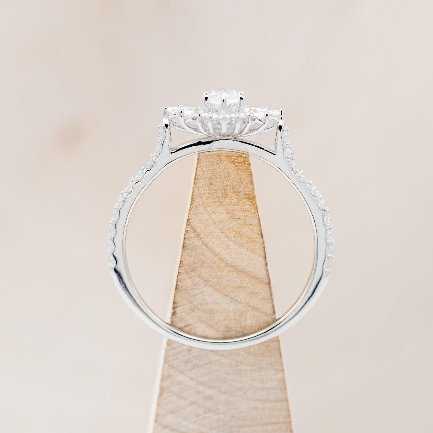 "FRITZI" - MARQUISE CUT MOISSANITE ENGAGEMENT RING WITH DIAMOND ACCENTS-12