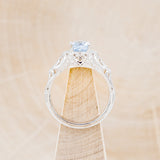 "RELICA" - OVAL AQUAMARINE ENGAGEMENT RING WITH DIAMOND ACCENTS-12