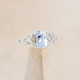 "RELICA" - OVAL AQUAMARINE ENGAGEMENT RING WITH DIAMOND ACCENTS