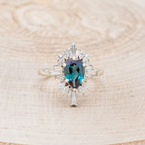 "AUTUMN" - PEAR-SHAPED LAB-GROWN ALEXANDRITE ENGAGEMENT RING WITH DIAMOND HALO-4