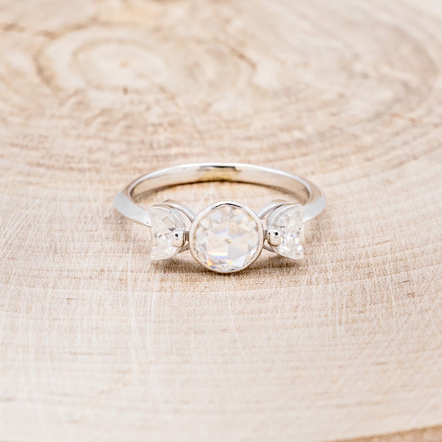 "CANDI" - TRIPLE MOON MOISSANITE ENGAGEMENT RING-4