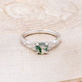 "AIFE" - CELTIC KNOT ROUND CUT MOSS AGATE ENGAGEMENT RING-10