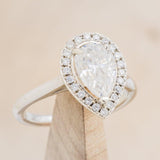 "ARABELLA" - PEAR-SHAPED MOISSANITE ENGAGEMENT RING WITH DIAMOND HALO-7