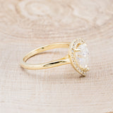 "ARABELLA" - PEAR-SHAPED MOISSANITE ENGAGEMENT RING WITH DIAMOND HALO-2