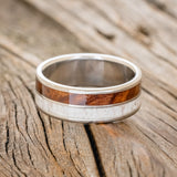 "DYAD" - MATCHING SET OF ANTLER & REDWOOD WEDDING BANDS-3