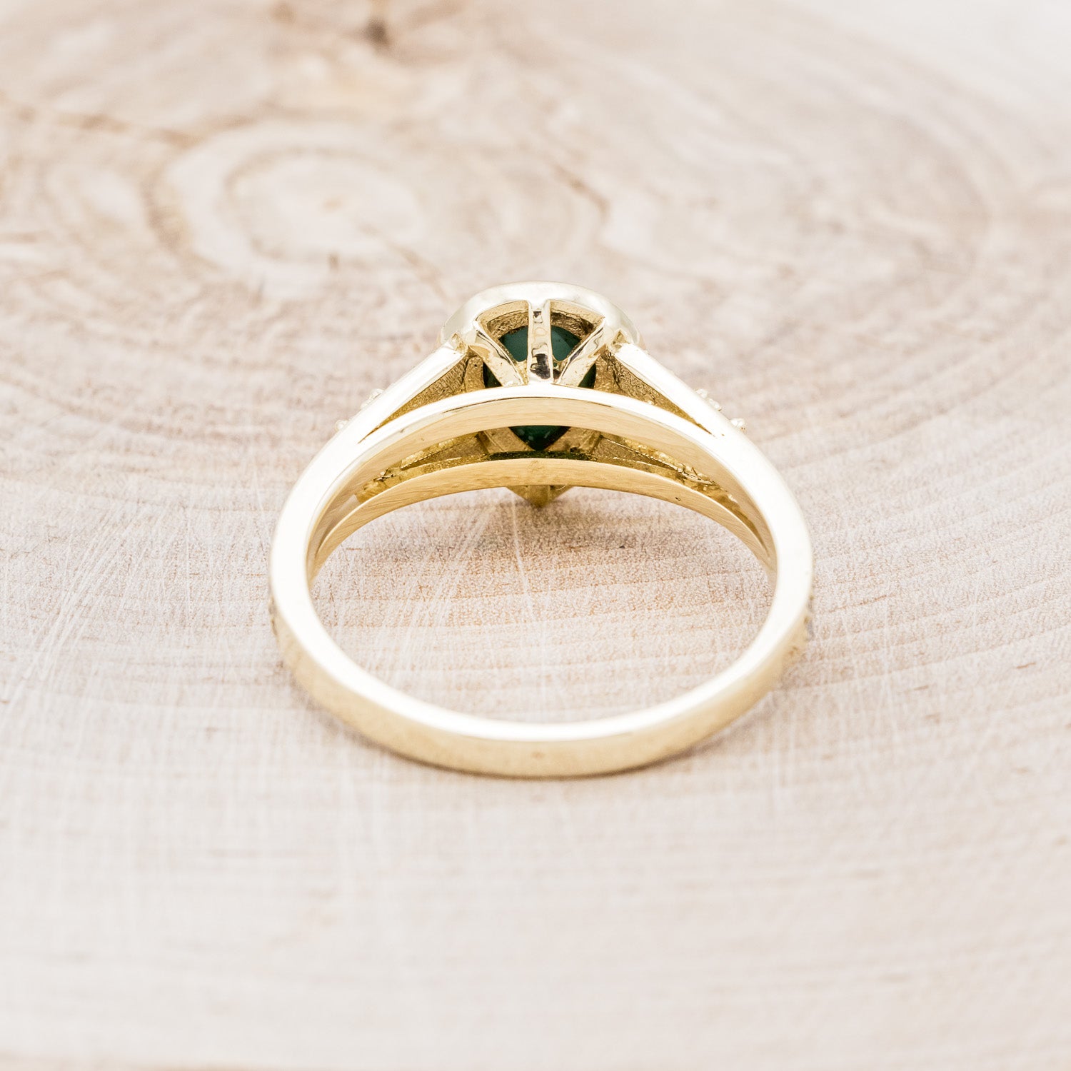 "SOFIA" - PEAR-SHAPED TURQUOISE ENGAGEMENT RING WITH DIAMOND HALO & ACCENTS-11