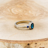 OVAL LAB-GROWN ALEXANDRITE ENGAGEMENT RING WITH SAPPHIRE ACCENTS