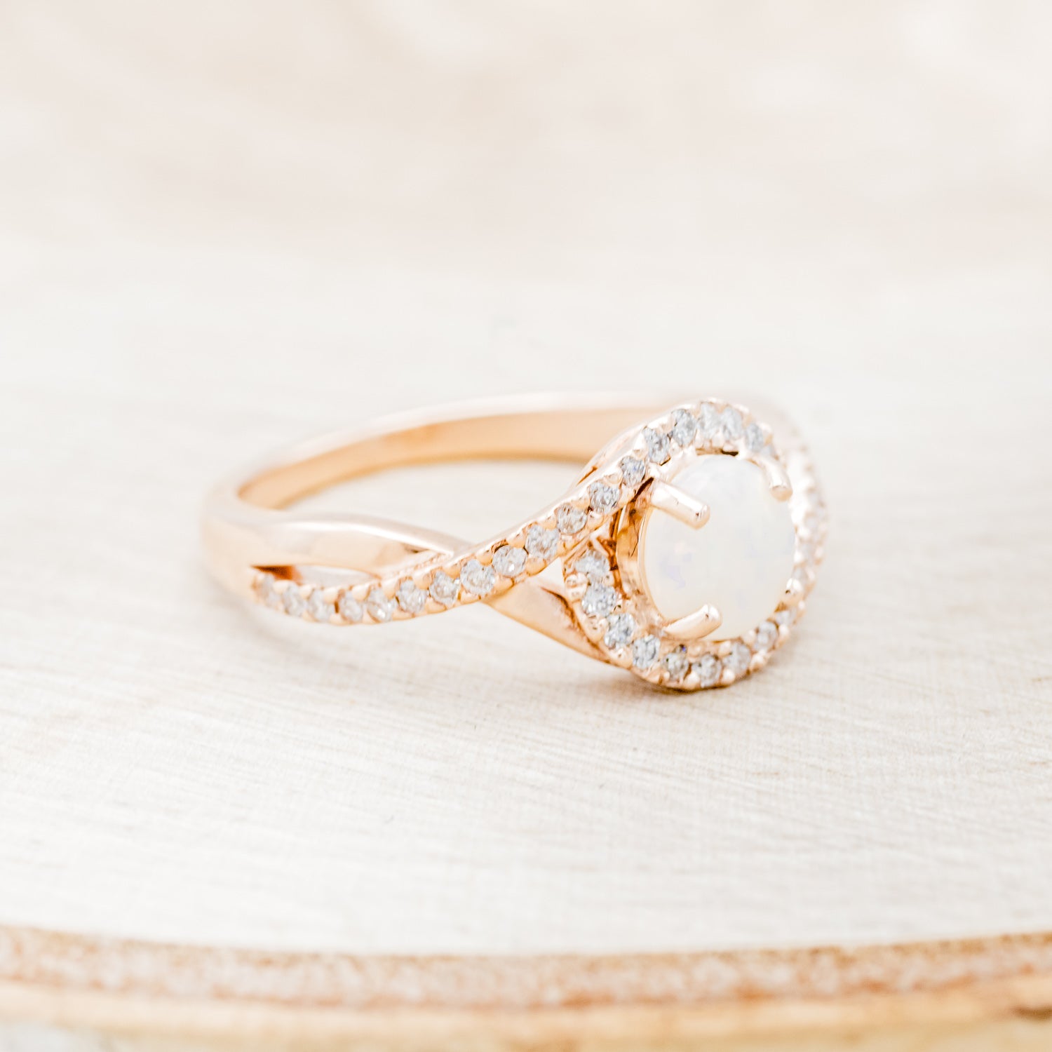 "MABLE" - BYPASS-STYLE OPAL ENGAGEMENT RING WITH DIAMOND ACCENTS-2