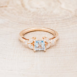 "BLOSSOM" - PRINCESS-CUT AQUAMARINE ENGAGEMENT RING WITH DIAMOND ACCENTS-4