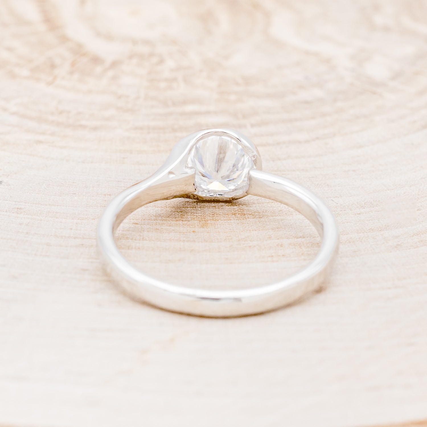 BEZEL SET MOISSANITE ENGAGEMENT RING WITH DIAMOND ACCENTS-5