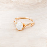 "ROSLYN" - OVAL OPAL ENGAGEMENT RING WITH DIAMOND ACCENTS-3