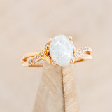 "ROSLYN" - OVAL OPAL ENGAGEMENT RING WITH DIAMOND ACCENTS