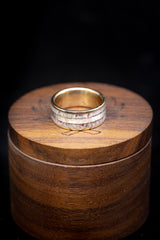 14K Gold Men's Ring Featuring Elk Antler & Gold Inlays -  Staghead Designs