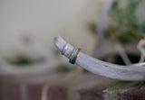 PATINA COPPER & TURQUOISE WEDDING BAND (available in titanium, silver, black zirconium, damascus steel & 14K white, rose, or yellow gold) - Staghead Designs - Antler Rings By Staghead Designs