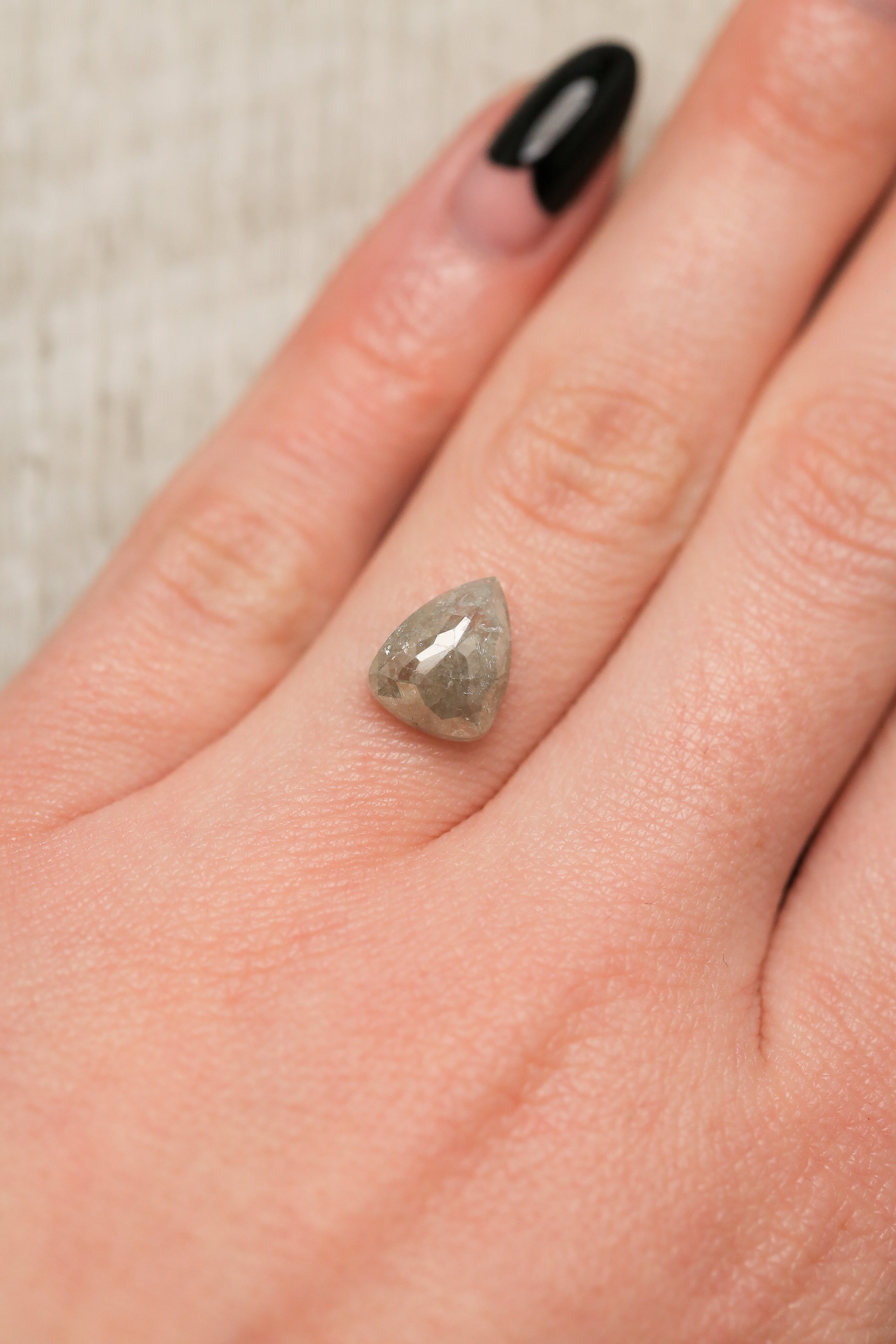 3.02ct 10.12 x 7.93 x 4.09mm DOUBLE CUT PEAR SALT & PEPPER DIAMOND-3