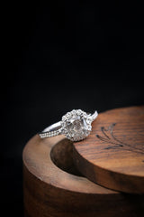 "OPHELIA" - ENGAGEMENT RING WITH DIAMOND HALO & ACCENTS - MOUNTING ONLY - SELECT YOUR OWN STONE