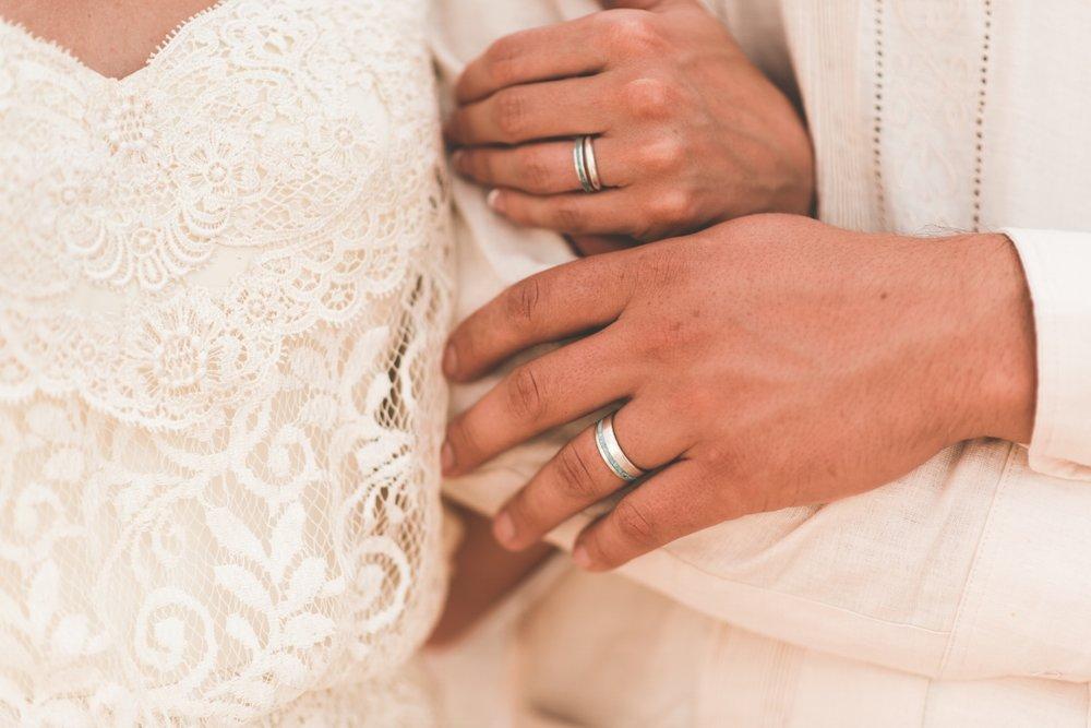 "VERTIGO" - MATCHING SET OF TURQUOISE WEDDING BANDS-34