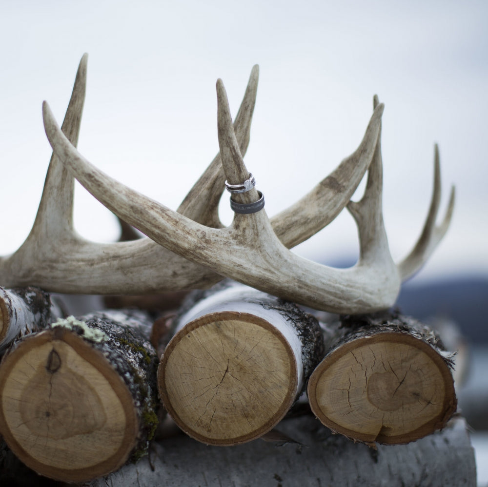 "VERTIGO" - ANTLER WEDDING BAND WITH SANDBLASTED FINISH-14