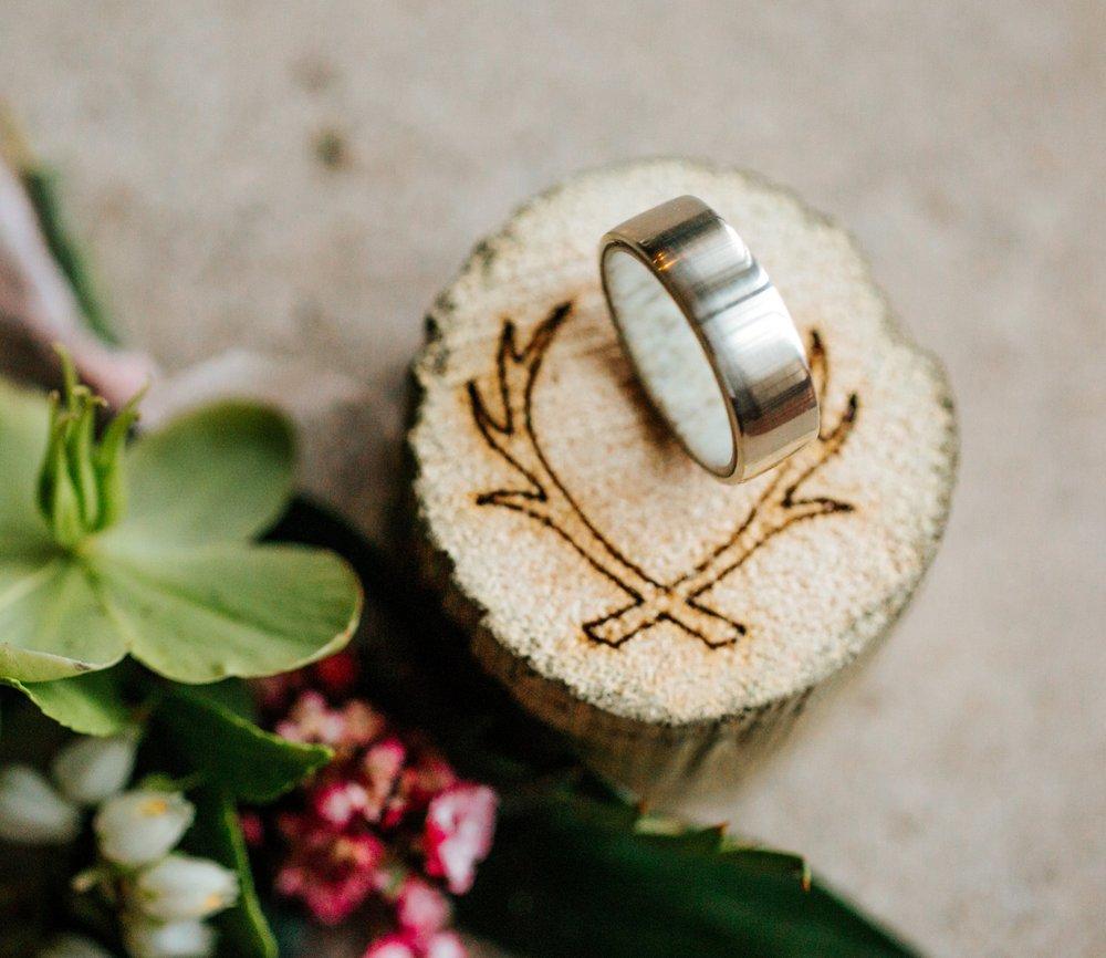 ANTLER LINED WEDDING BAND-38