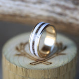 ELK ANTLER & CAMO WEDDING BAND (available in titanium, silver, black zirconium, damascus steel & 14K white, rose, or yellow gold) - Staghead Designs - Antler Rings By Staghead Designs
