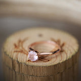 1ct ROSE QUARTZ ENGAGEMENT RING ON 14K GOLD BASE (available in 14K rose, yellow, or white gold) - Staghead Designs - Antler Rings By Staghead Designs