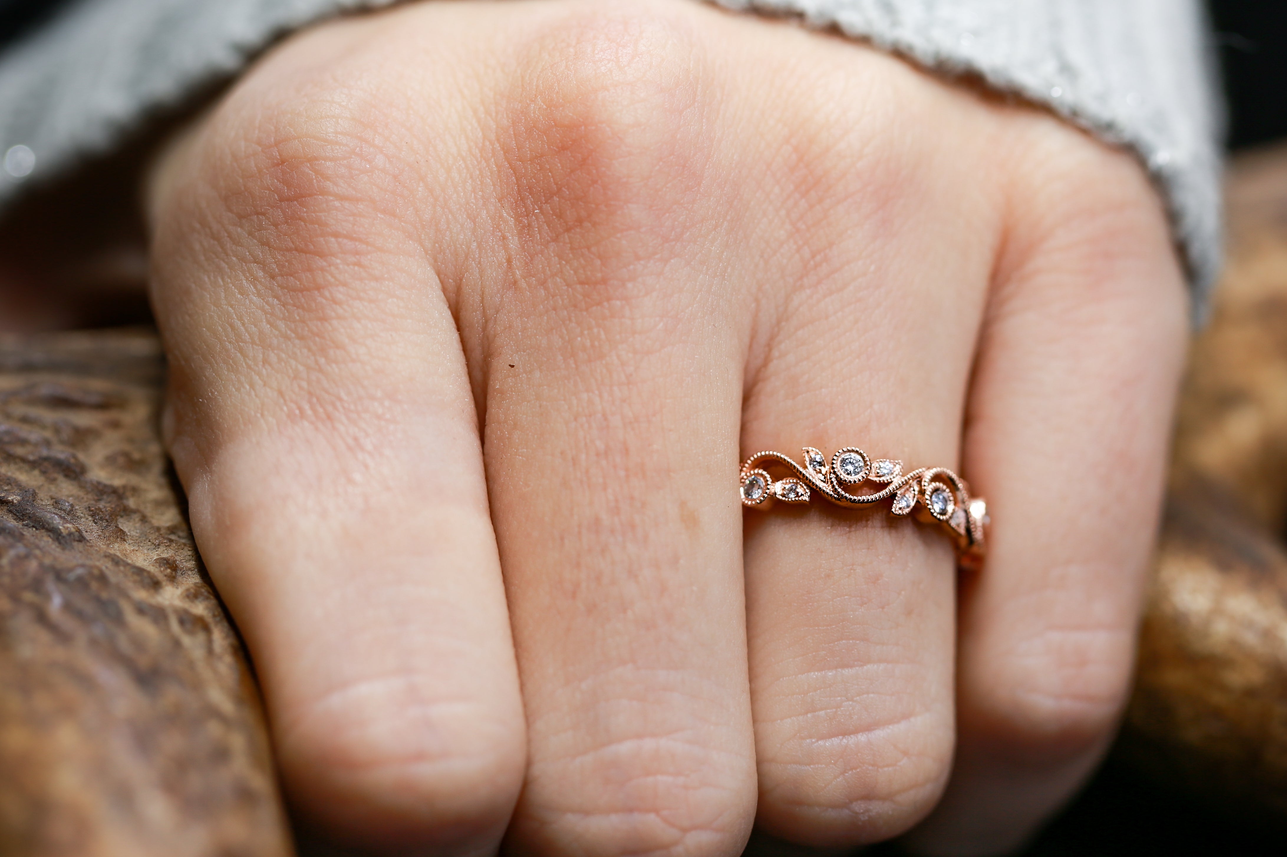 FLORAL BAND WITH DIAMOND ACCENTS-2