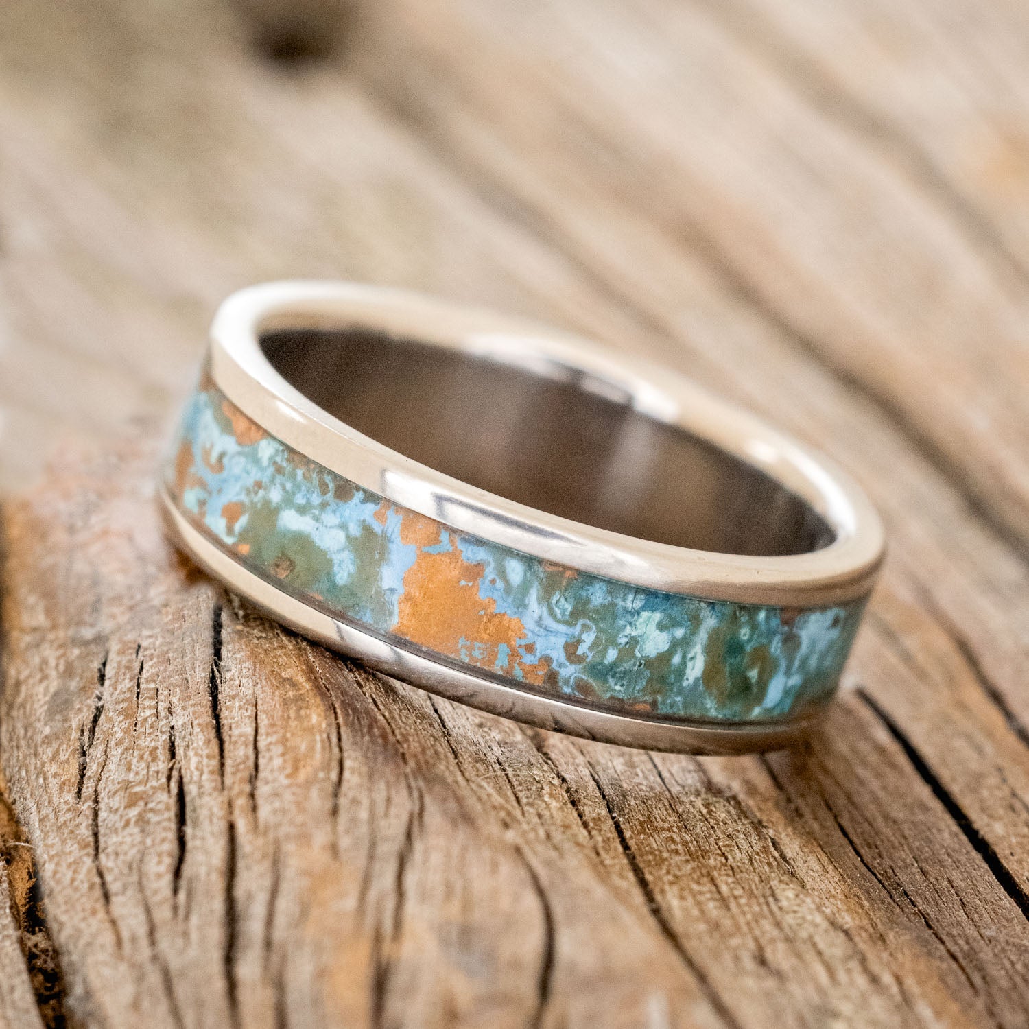 "RAINIER" - PATINA COPPER WEDDING BAND-2