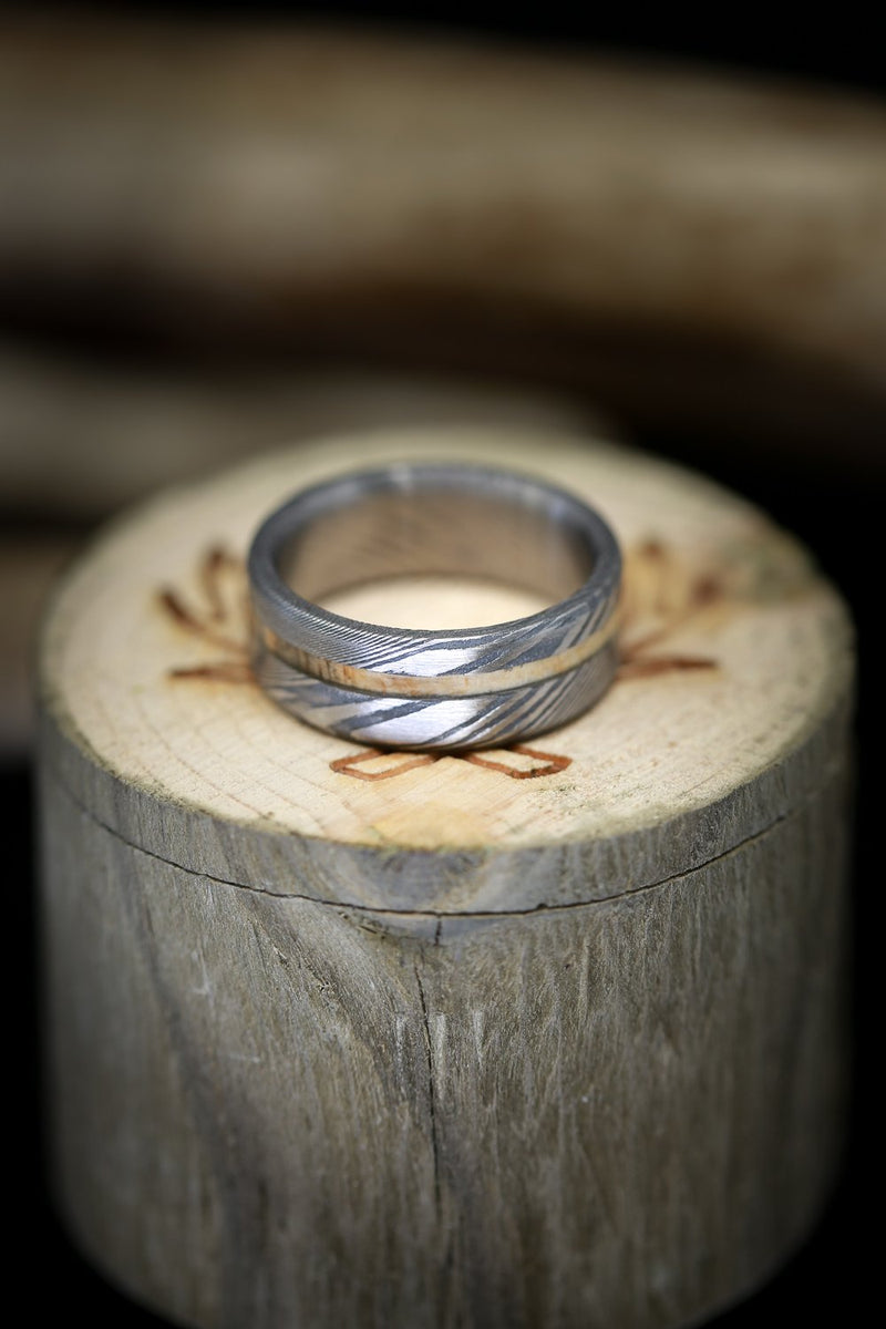 "VERTIGO" - OFFSET SPALTED MAPLE WEDDING BAND - READY TO SHIP-9