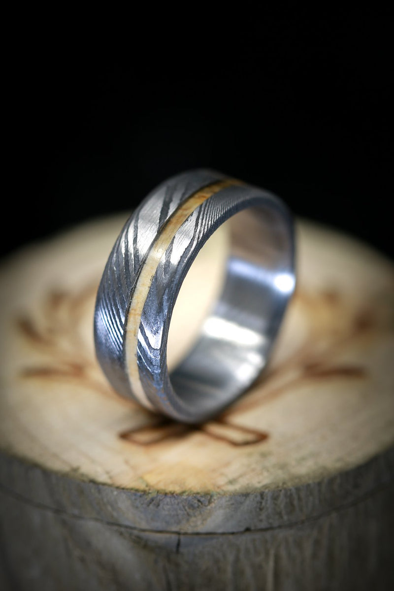 "VERTIGO" - OFFSET SPALTED MAPLE WEDDING BAND - READY TO SHIP-10