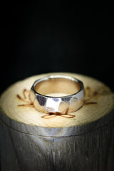 14K FACETED GOLD BAND IN RAW FINISH