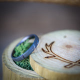 WOMEN'S FIRE-TREATED TITANIUM STACKING BAND WITH DISTRESSED FINISH - Staghead Designs - Antler Rings By Staghead Designs