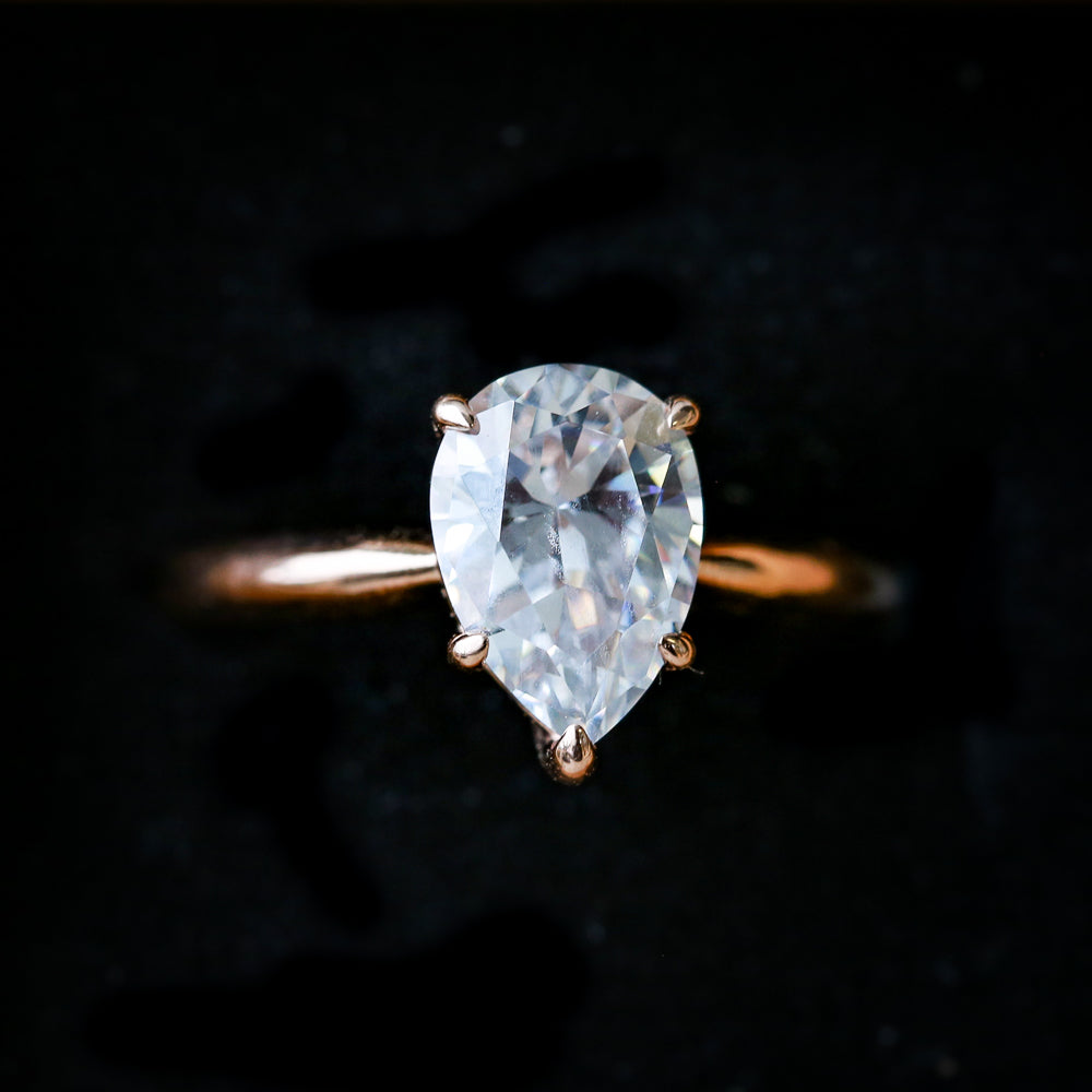 5 PRONG PEAR-SHAPED MOISSANITE SOLITAIRE ENGAGEMENT RING-15