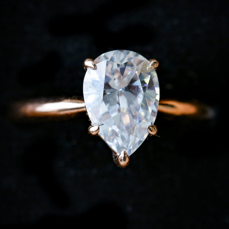 5 PRONG PEAR-SHAPED MOISSANITE SOLITAIRE ENGAGEMENT RING-15