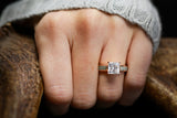 "EOTA" - PRINCESS CUT MOISSANITE ENGAGEMENT RING WITH FIRE & ICE OPAL INLAYS-7