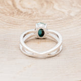 "ANASTASIA" - OVAL TURQUOISE ENGAGEMENT RING WITH DIAMOND ACCENTS